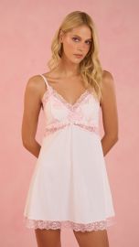 Camisola Juliana Renda bicolor (Rosa com branco)
