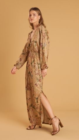 Vestido Dânia (Floral Dourado)
