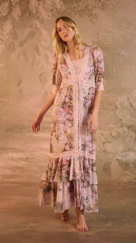 Robe Longo Liz (Floral Monet Rosa)