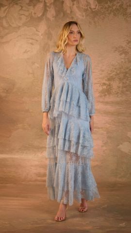 Vestido com combinação Luna (Azul Mizu)