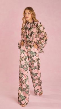 Calça Wide Leg Manuela (Floral Pérola)