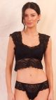 Top Sofia Renda Chantilly (Preto)