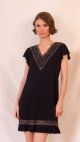 Camisola Cristiana Renda Bicolor (Preto)