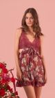 Camisola Gabi Estampada (Floral Bordô)
