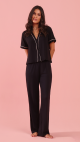 Pijama Ana Luiza (Preto com rosa)