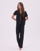 Pijama Bia (Preto com bege)